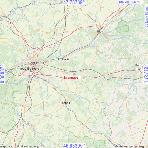 Francueil on map