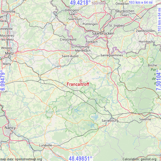 Francaltroff on map