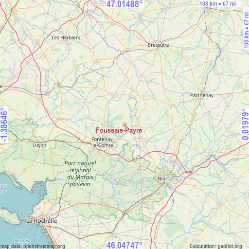 Foussais-Payré on map