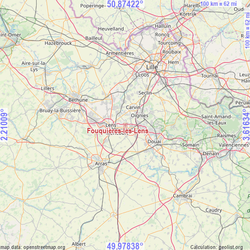Fouquières-lès-Lens on map