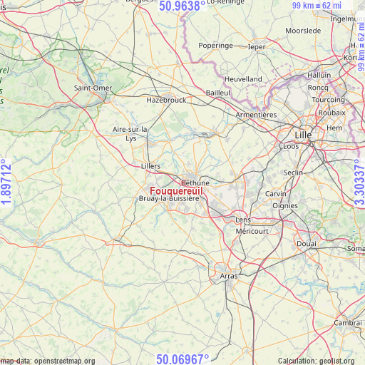 Fouquereuil on map