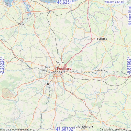 Fouillard on map