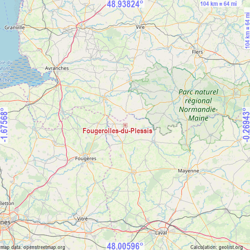 Fougerolles-du-Plessis on map