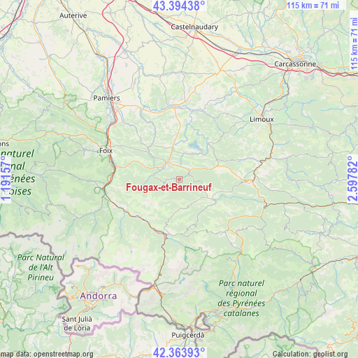 Fougax-et-Barrineuf on map