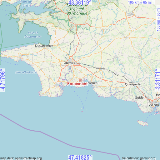 Fouesnant on map