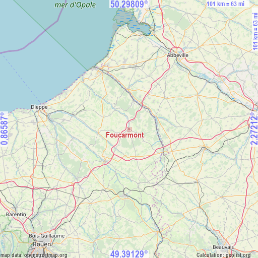 Foucarmont on map