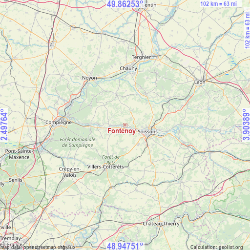 Fontenoy on map