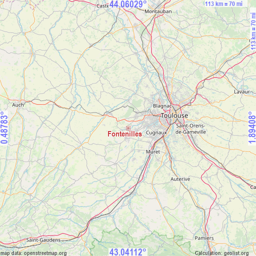 Fontenilles on map