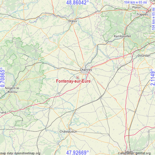 Fontenay-sur-Eure on map
