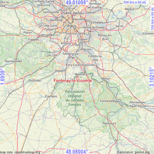 Fontenay-le-Vicomte on map