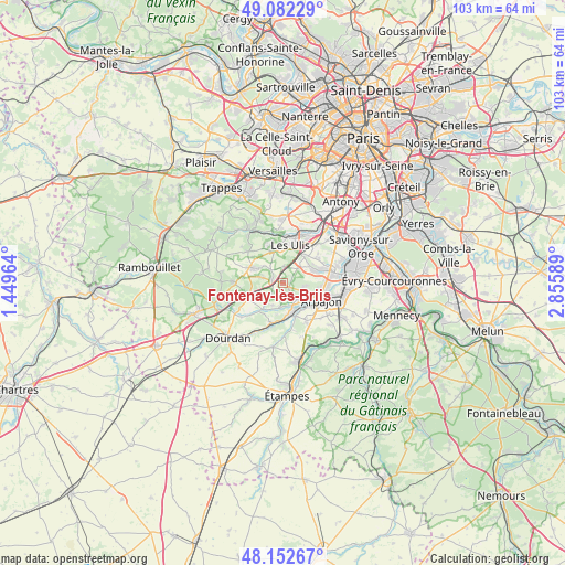 Fontenay-lès-Briis on map