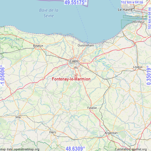 Fontenay-le-Marmion on map