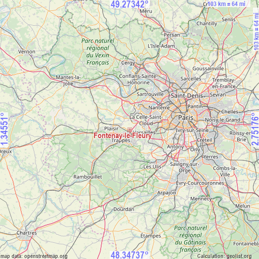 Fontenay-le-Fleury on map