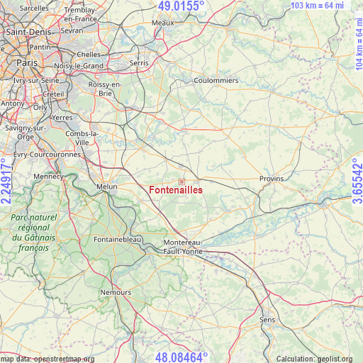 Fontenailles on map