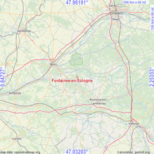 Fontaines-en-Sologne on map