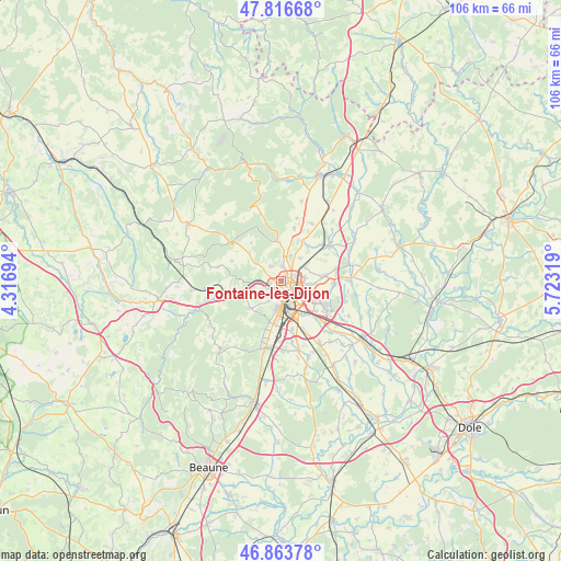 Fontaine-lès-Dijon on map