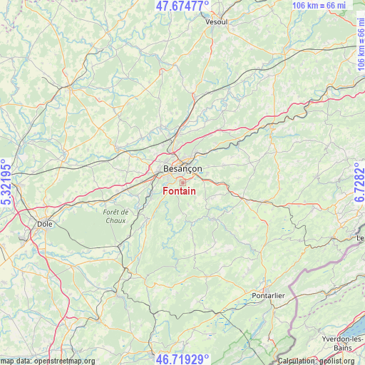 Fontain on map