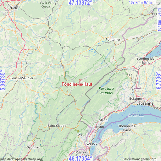 Foncine-le-Haut on map