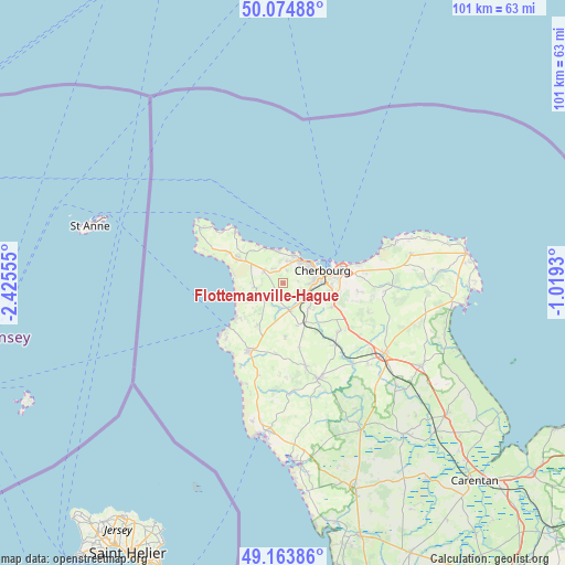 Flottemanville-Hague on map