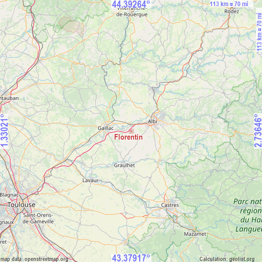 Florentin on map