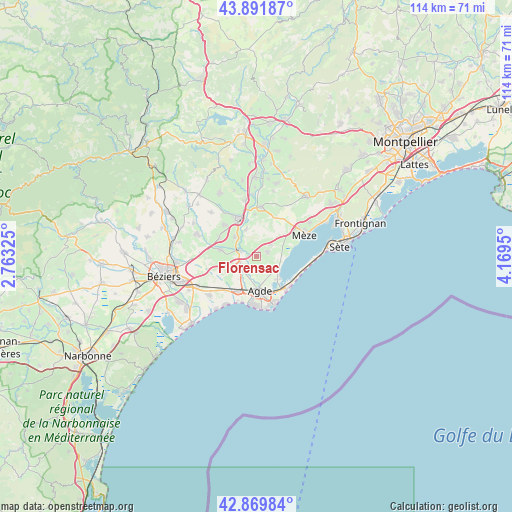 Florensac on map