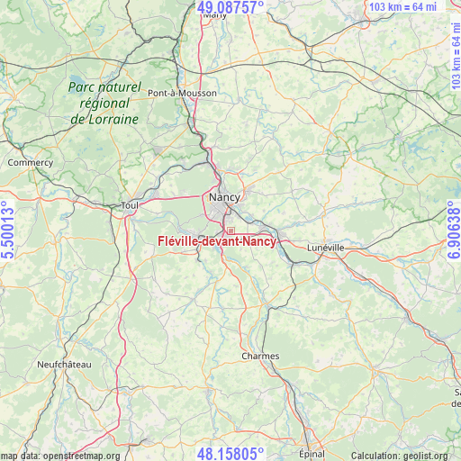 Fléville-devant-Nancy on map