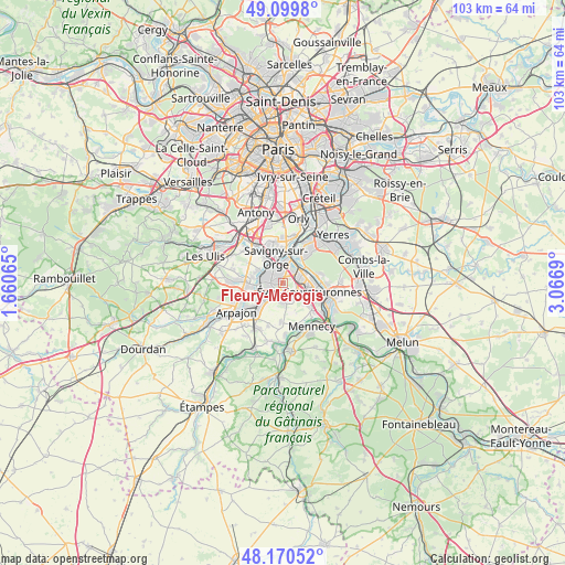 Fleury-Mérogis on map