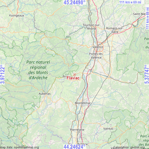 Flaviac on map