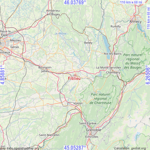 Fitilieu on map