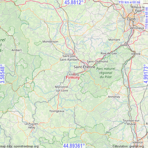 Firminy on map