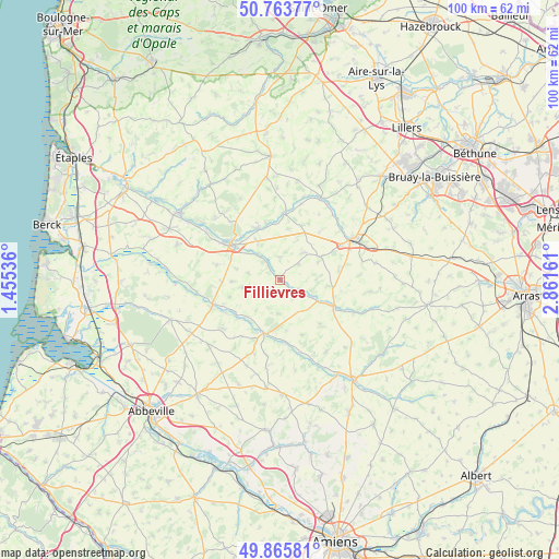 Fillièvres on map
