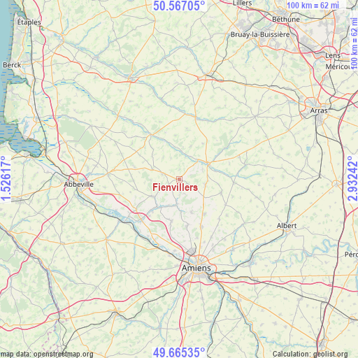 Fienvillers on map
