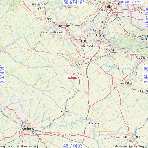 Ficheux on map