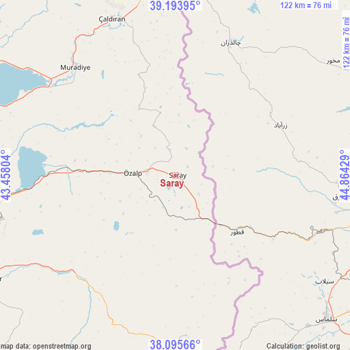 Saray on map