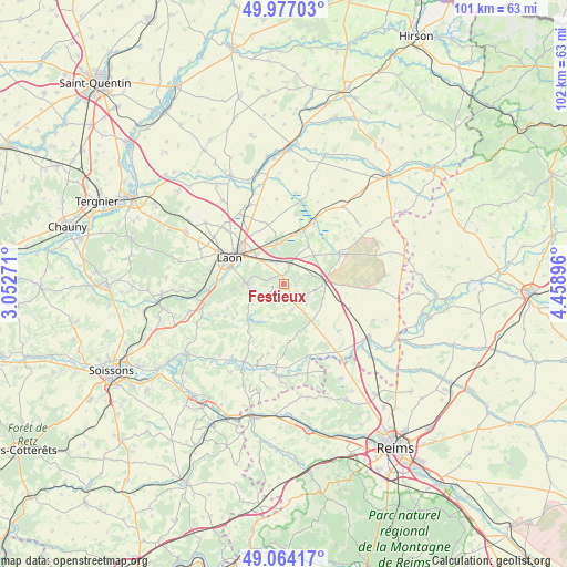 Festieux on map