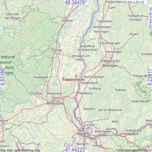 Fessenheim on map