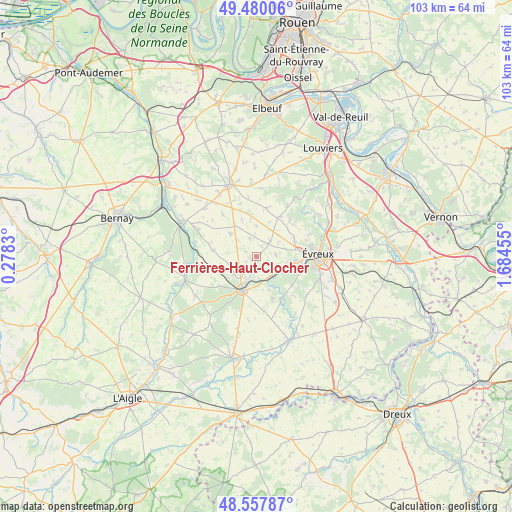 Ferrières-Haut-Clocher on map