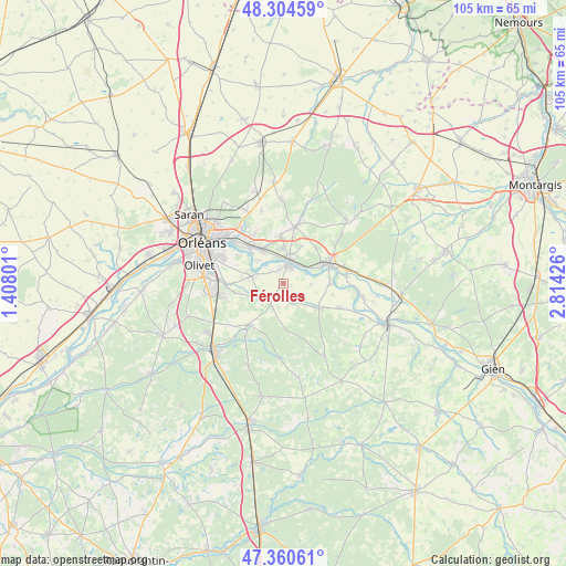 Férolles on map