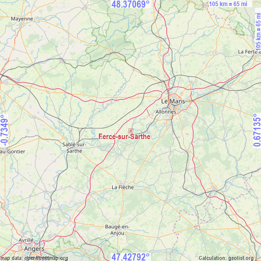 Fercé-sur-Sarthe on map