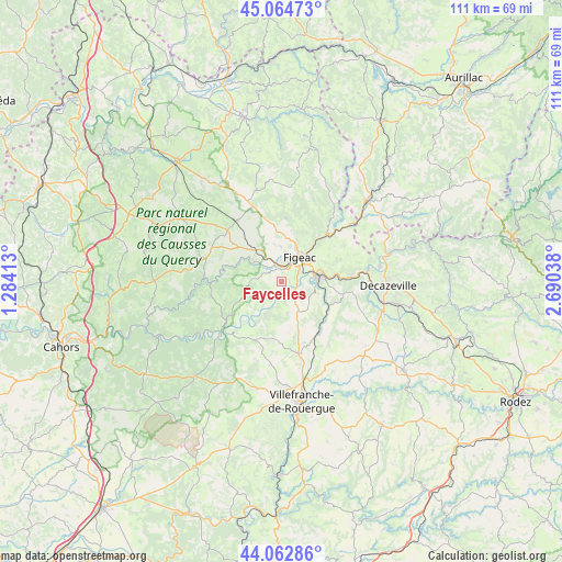 Faycelles on map
