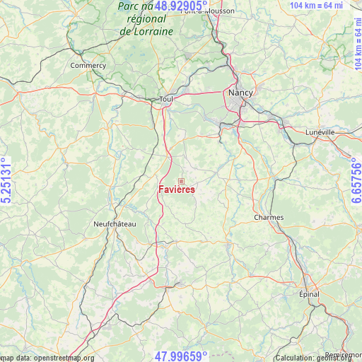 Favières on map