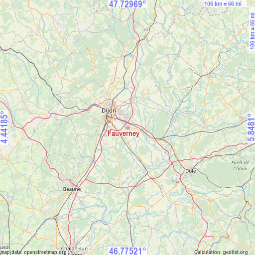 Fauverney on map
