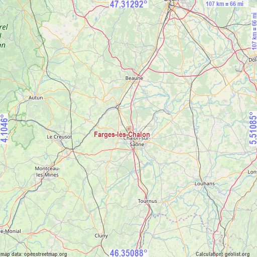 Farges-lès-Chalon on map