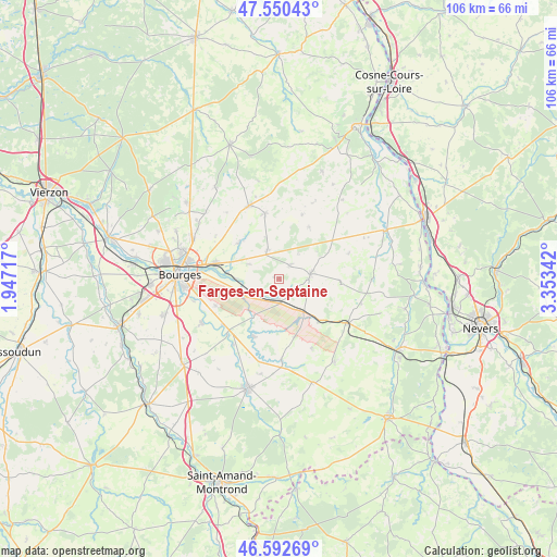 Farges-en-Septaine on map