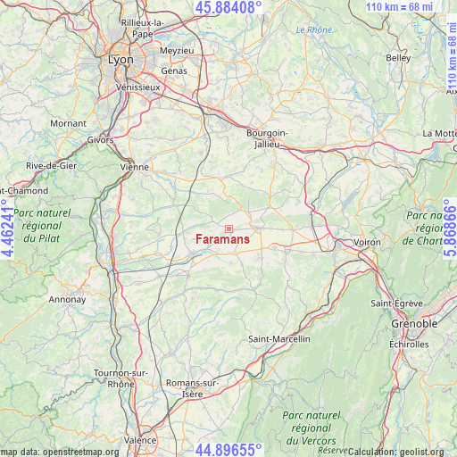 Faramans on map