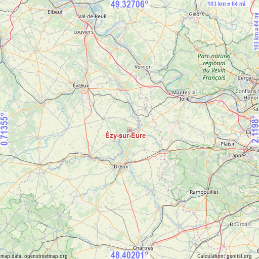 Ézy-sur-Eure on map