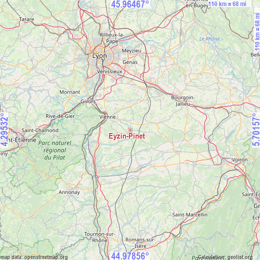 Eyzin-Pinet on map