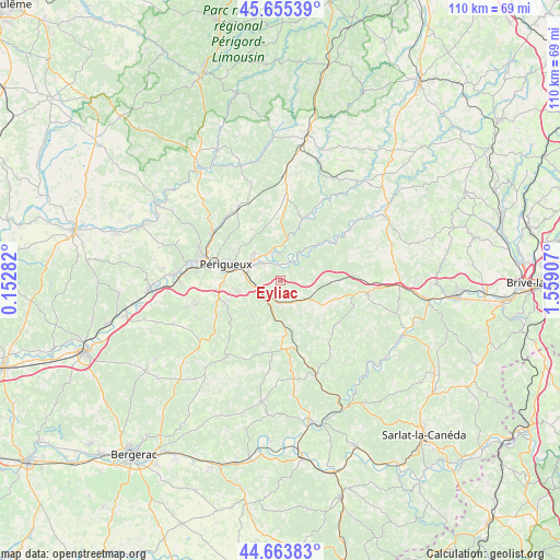 Eyliac on map