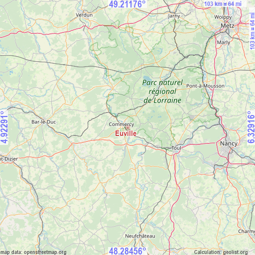 Euville on map