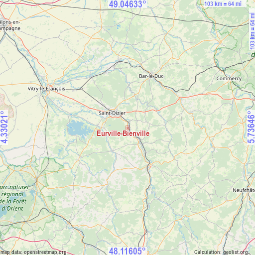 Eurville-Bienville on map